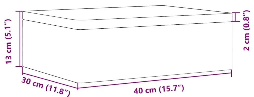 Caixa de madeira com tampa 40x30x13 cm pinho de madeira maciça