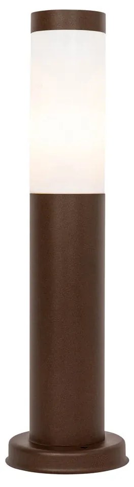 Poste de iluminação exterior castanho ferrugem com opala 45 cm IP44 - Rox
