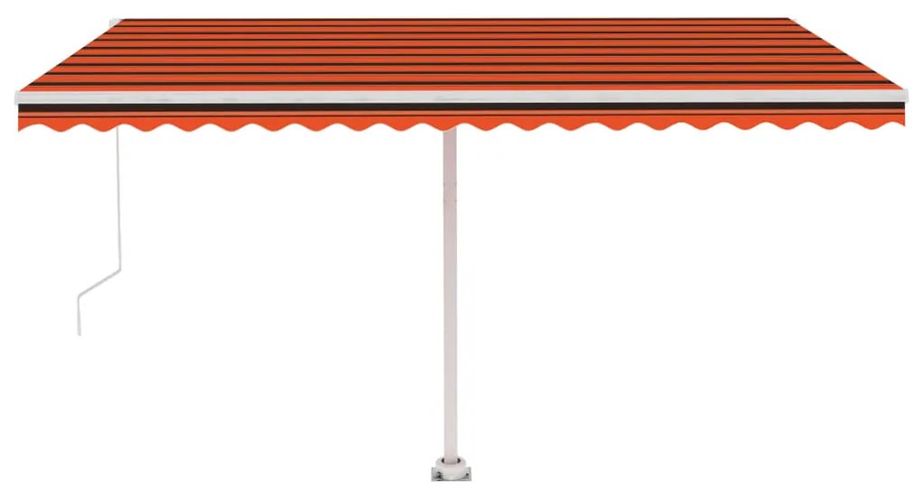 Toldo retrátil manual independente 450x350cm laranja e castanho