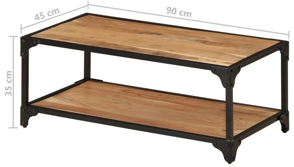 Mesa de centro 90x45x35 cm madeira de acácia maciça