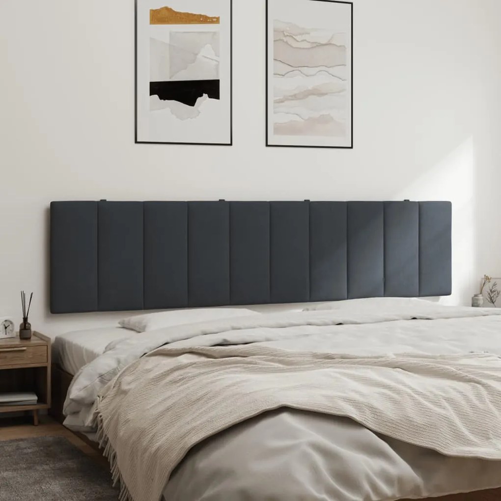 Almofadão de cabeceira 200 cm veludo cinzento-escuro