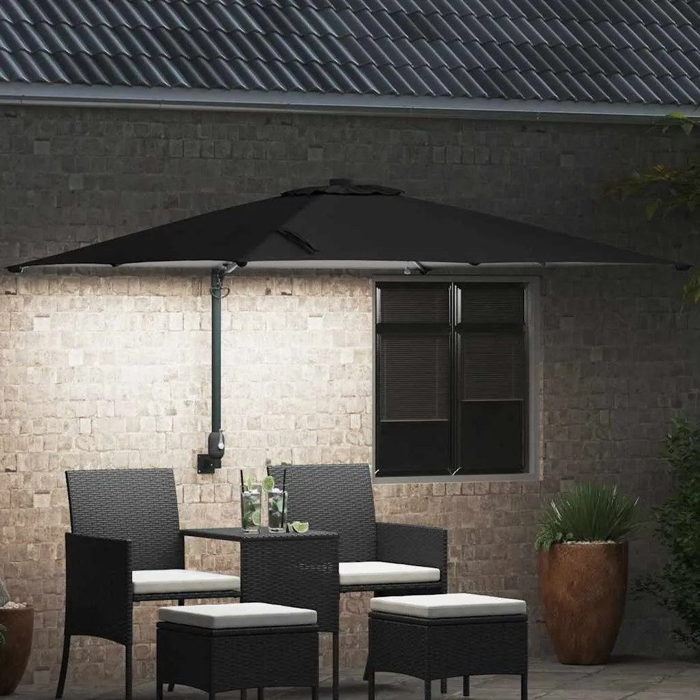 Guarda-sol de Jardim Preto 248.5 x 247.5 x 160 cm tecido