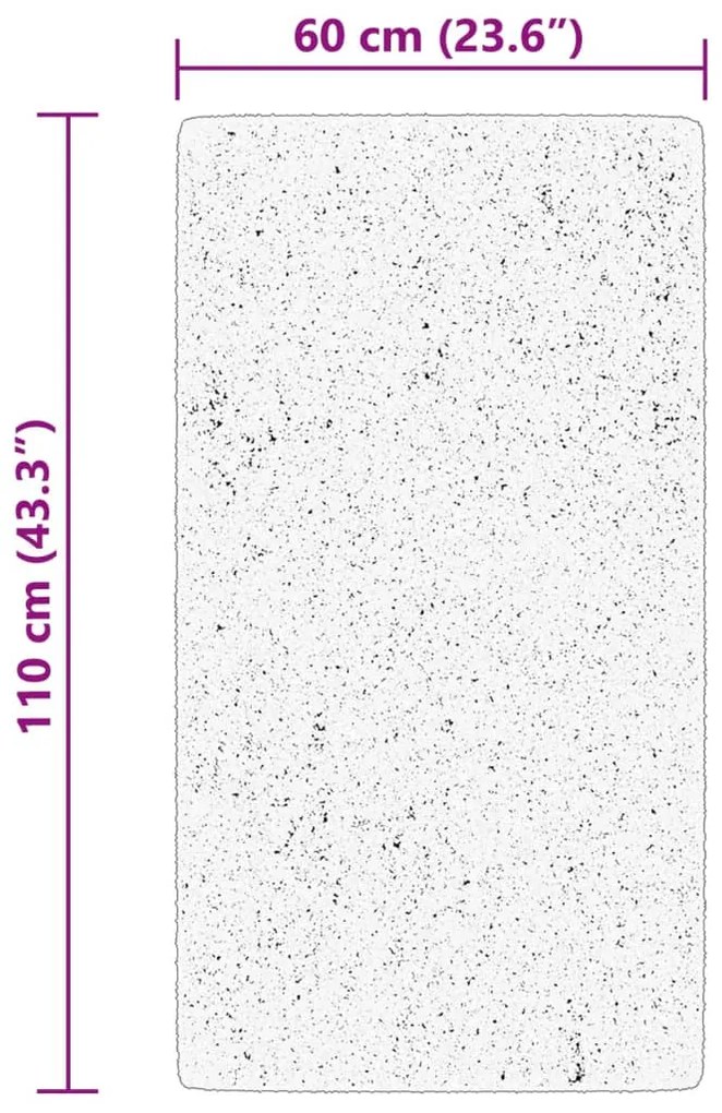 Tapete pelo curto macio e lavável HUARTE 60x110 cm cor creme