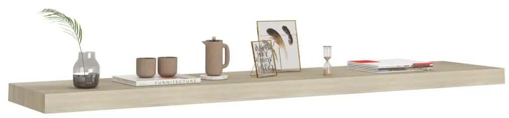 Prateleiras parede suspensas 4 pcs 120x23,5x3,8cm MDF carvalho