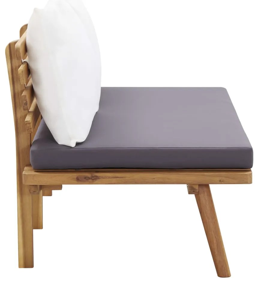 4 pcs conj. lounge jardim c/ almofadões madeira acácia maciça
