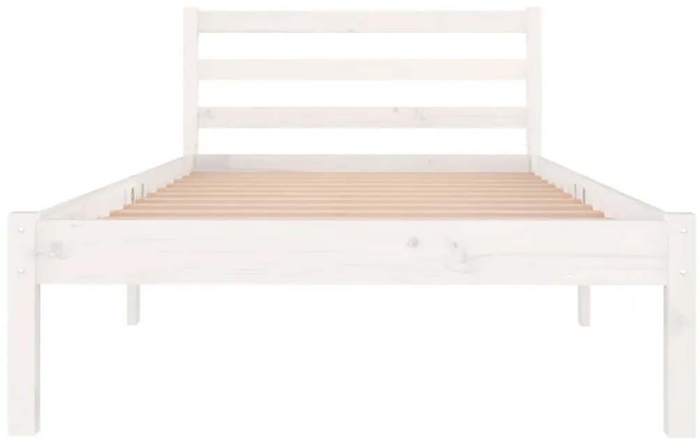 Estrutura de cama 90x200 cm pinho maciço branco
