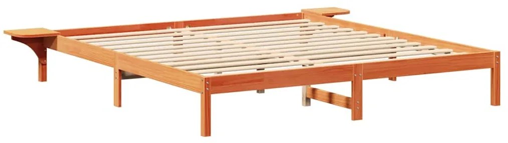 Estrutura de cama com mesas de cabeceira Castanho-mel