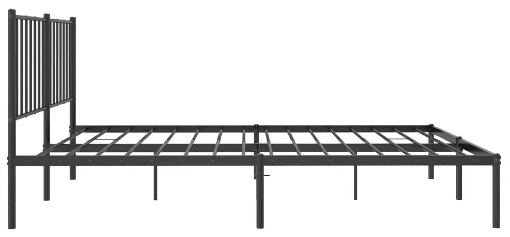 Estrutura de cama com cabeceira 120x190 cm metal preto