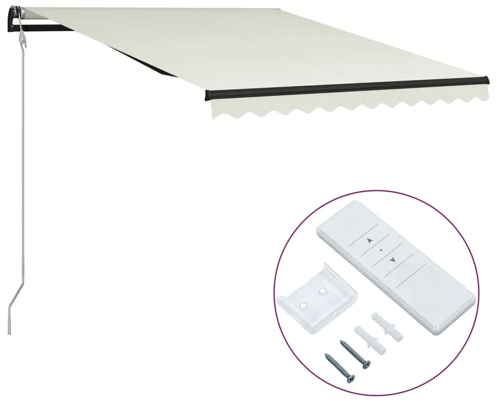 vidaXL Toldo retrátil automático 300x250 cm cor creme