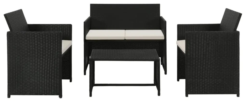 vidaXL Conjunto de sofás para jardim 8 pcs vime PE preto