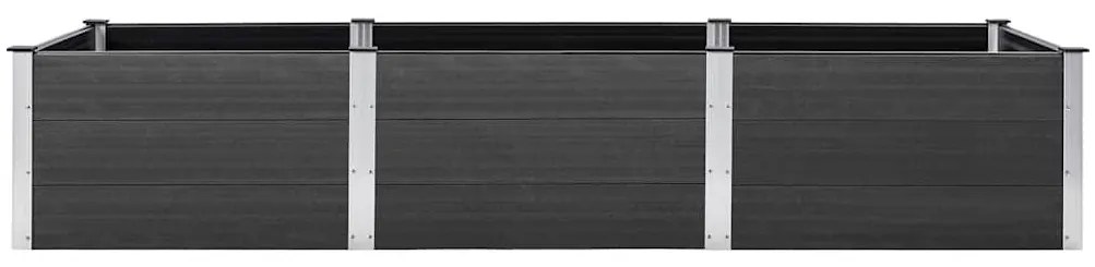 Canteiro de jardim elevado 300x100x54 cm WPC cinzento