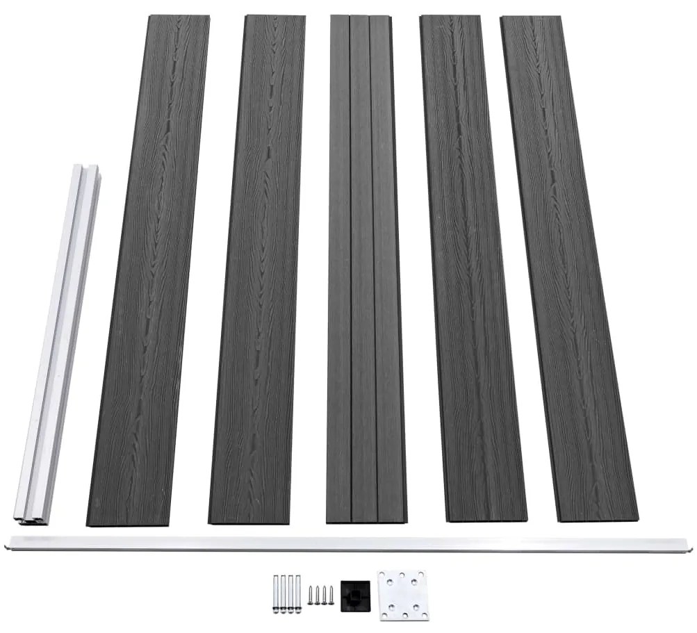 Conjunto de painéis de vedação WPC 353x105 cm preto
