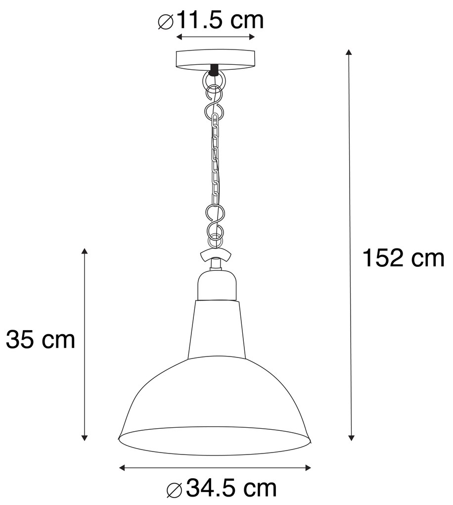 Candeeiro suspenso industrial cobre antigo - GOLIATH Industrial,Retro