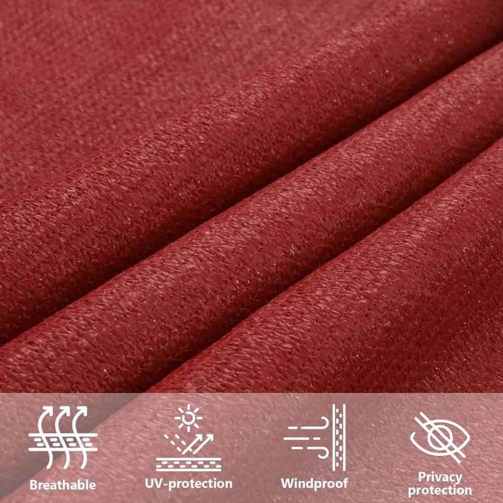 Para-sol estilo vela 160 g/m² 4/5x3 m PEAD vermelho