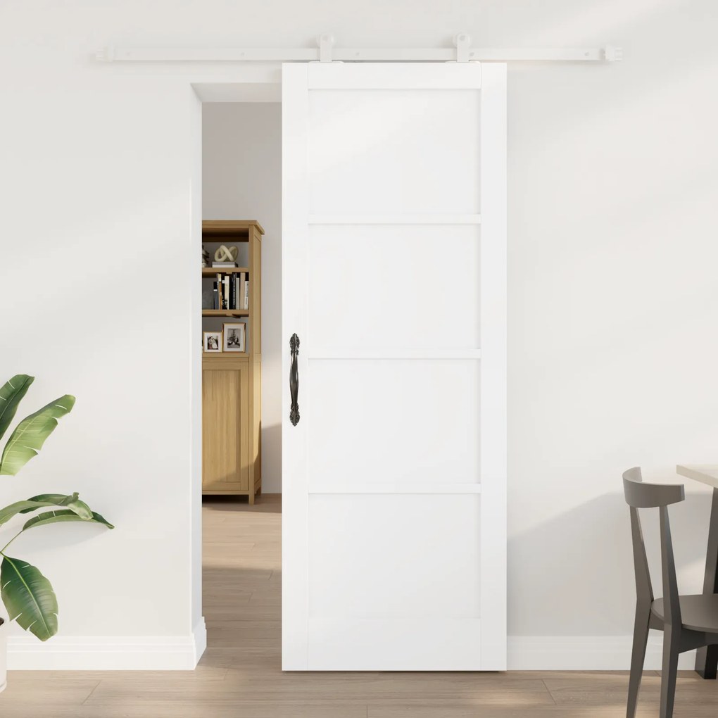Porta de Correr vidaXL com Conjunto de Ferragens Branca 78x211 cm Made