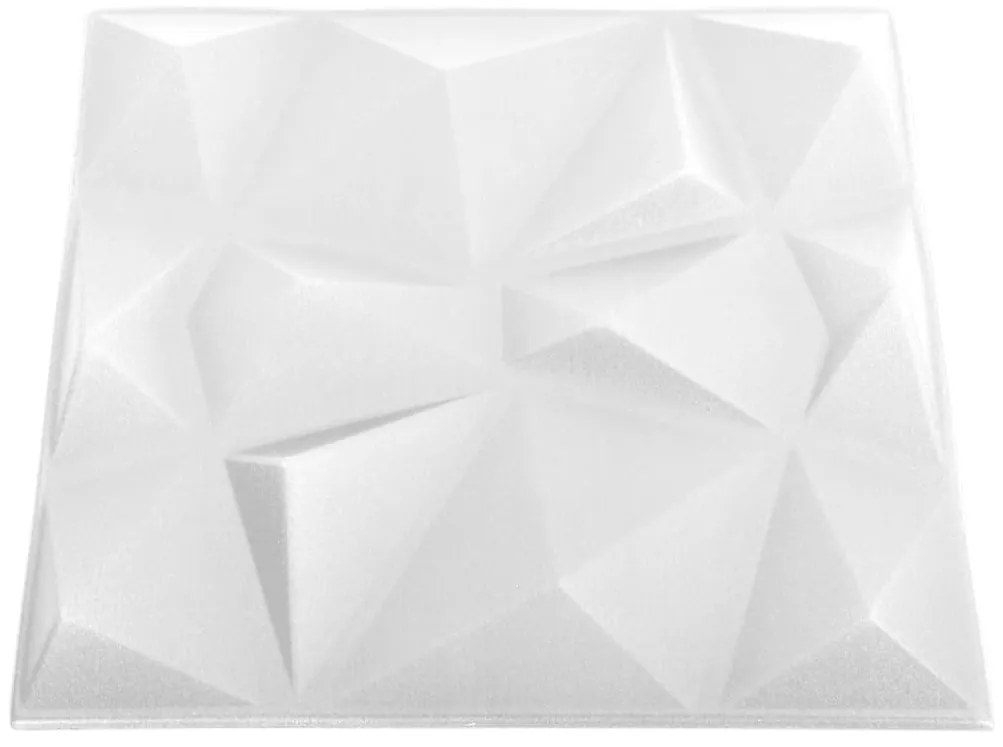 Painéis de parede 3D 24 pcs 50x50 cm 6 m² branco diamante