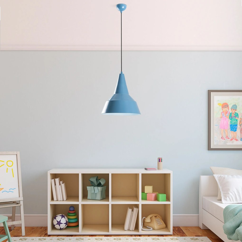 Candeeiro de Teto Saglam – Azul Claro – Ø30 h:35 cm