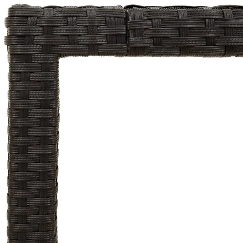 Mesa de jardim com tampo de vidro 150x90x75 cm vime PE preto