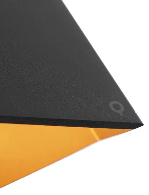 Candeeiro de parede design preto com dourado - Fold Design,Moderno