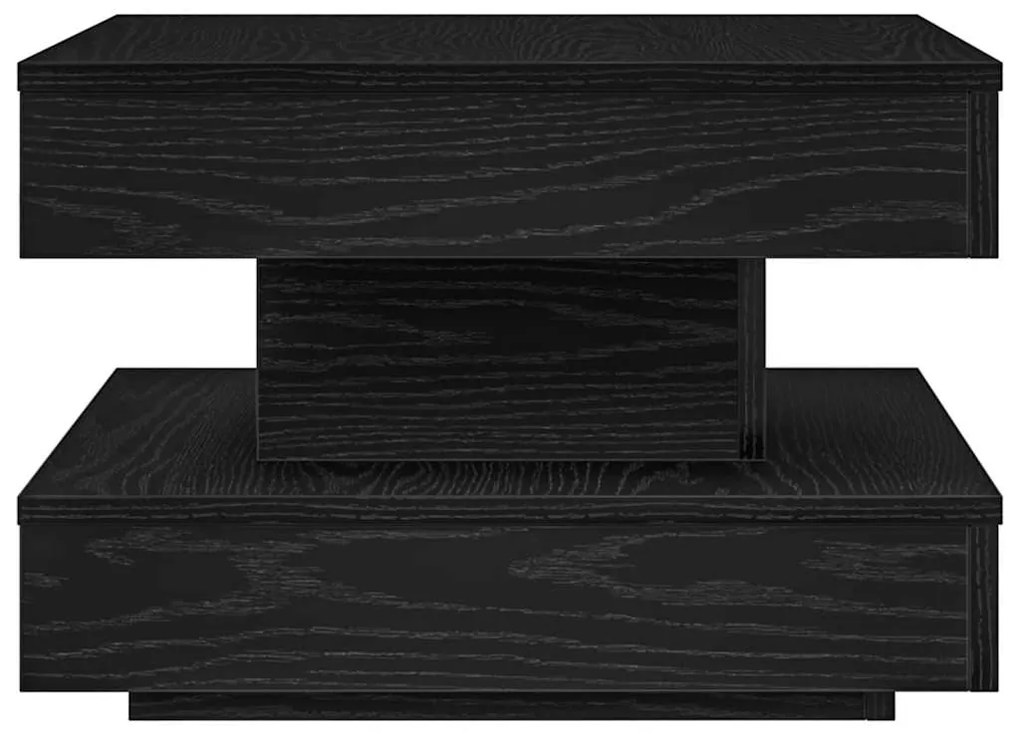 Mesa de centro rotativa a 360 graus 50x50x34,5 cm preto