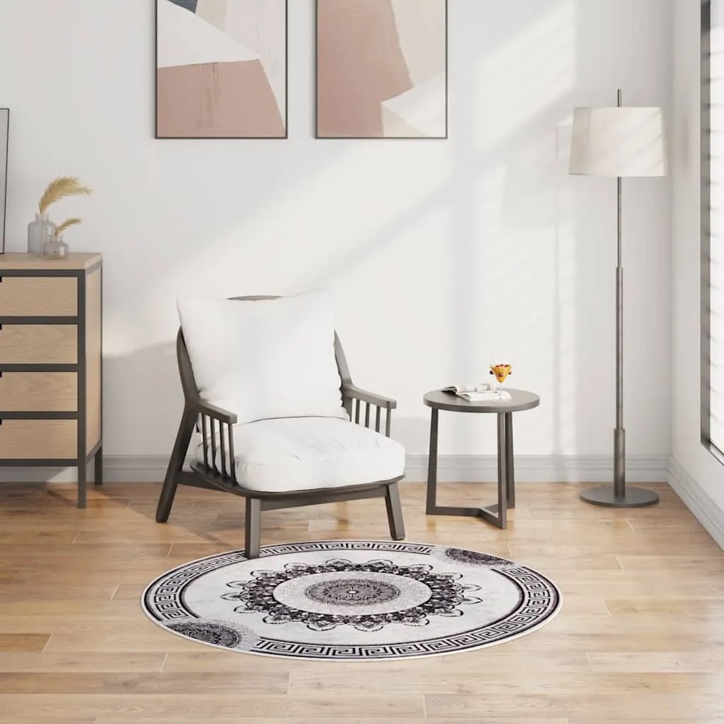 vidaXL Tapete lavável antiderrapante φ120 cm multicor