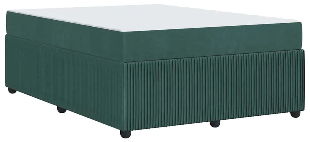 Estrutura de cama com colchão Verde-escuro 140 x 200 cm Veludo