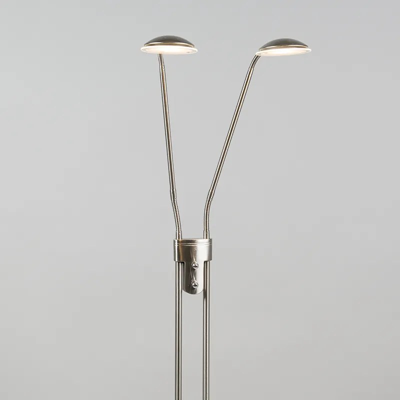 Candeeiro de Pé Moderno de Aço com Candeeiro de Leitura Incl. LED - Eva