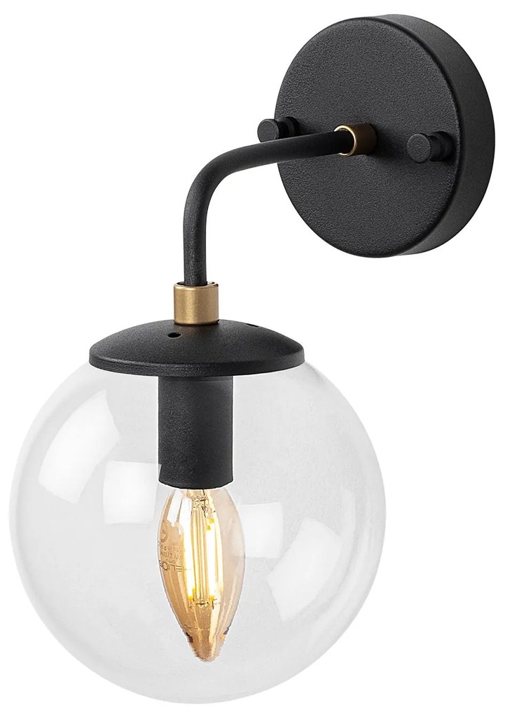 Candeeiro de Parede Horn – Preto e Dourado – 10 x 10 x 91 cm