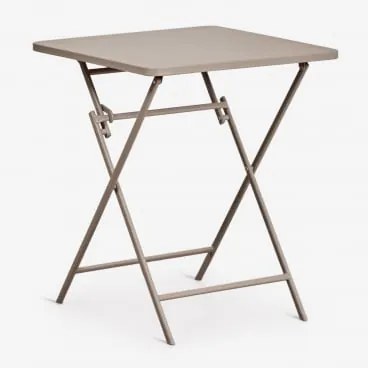 Mesa De Jardim Quadrada 60x60 Cm Dobrável Em Aço Tamarit Moka Brown - Sklum