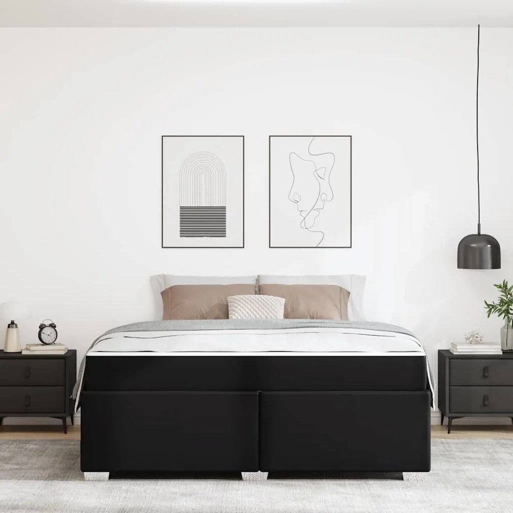 Estrutura da Cama Outros Preto 180 x 200 cm Couro sintético