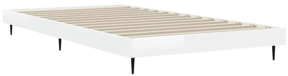 Estrutura cama 90x190 cm derivados de madeira branco brilhante