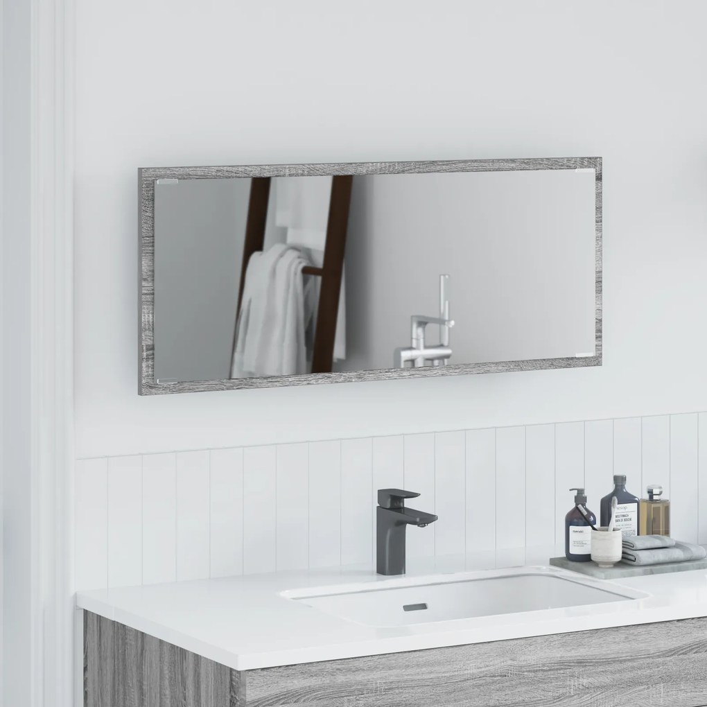 Espelho de Casa de Banho com Luz LED Cinza Sonoma 90x8,5x37 cm