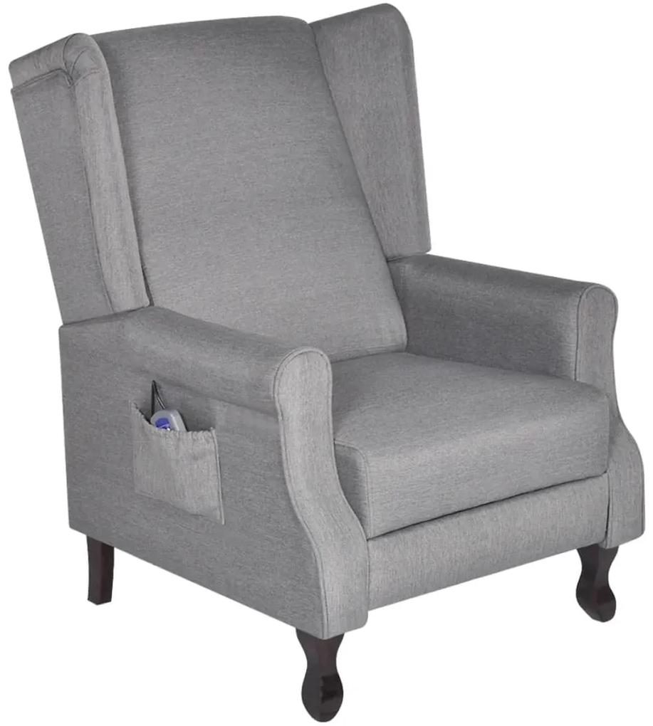 242207 vidaXL Cadeira de massagem em tecido cinzento