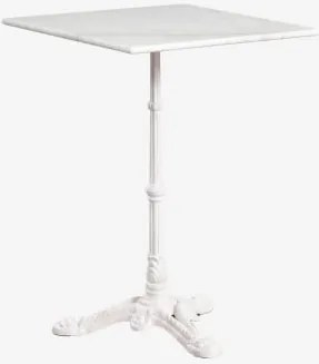 Mesa De Bar Quadrada Em Pedra Natural Azteca 60 X 60 Cm & Mármore Branco Guangxi - Branco Glacial - Sklum