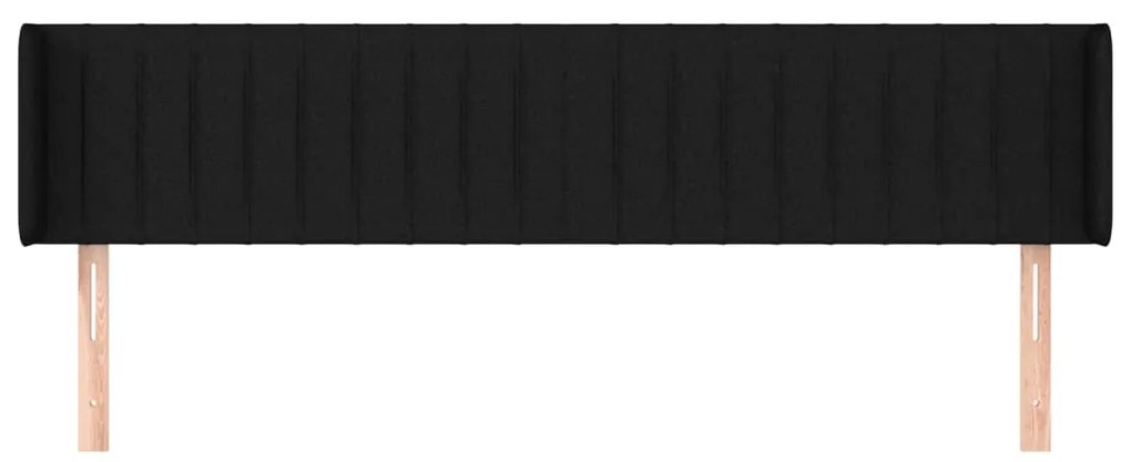 Cabeceira de cama c/ abas tecido 203x16x78/88 cm preto