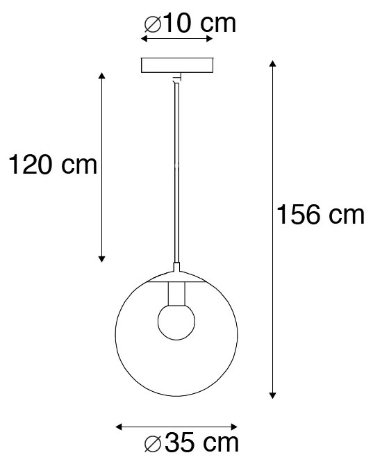 Candeeiro de suspensão Art Deco Cinza 35 cm - Pallon Moderno,Art Deco,Design