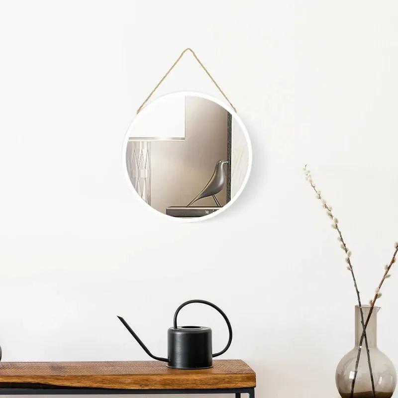 Espelho Redondo com Corda de Canhâmo - Design Moderno