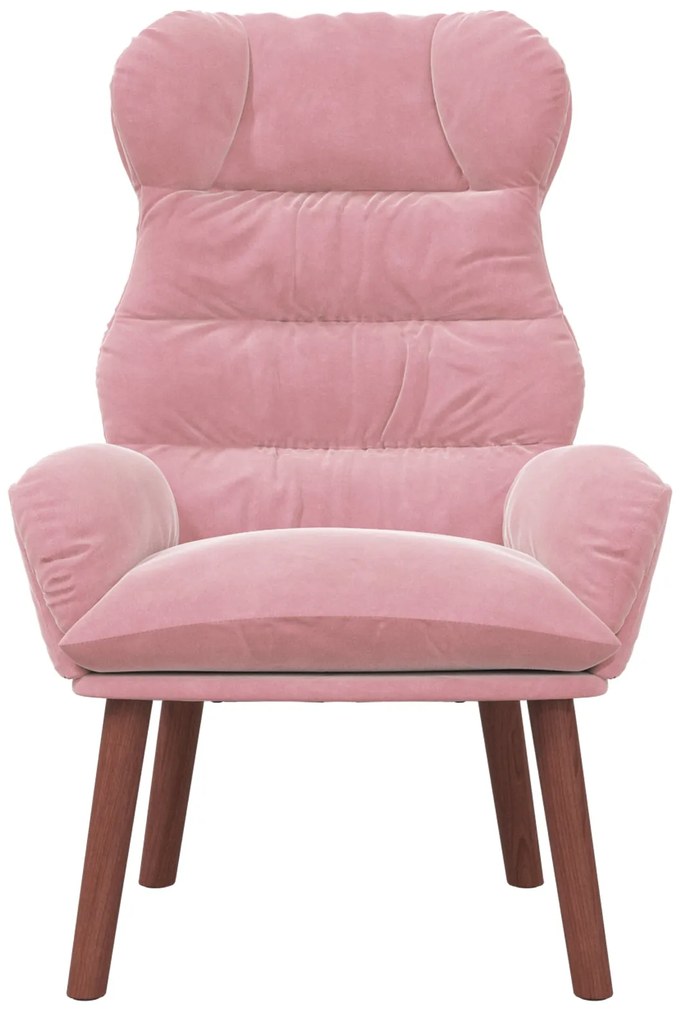Poltrona Relaxante em Veludo Rosa