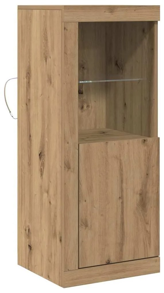 Sideboard vidaXL com Luzes LED Carvalho Artesanal 41x37x100 cm
