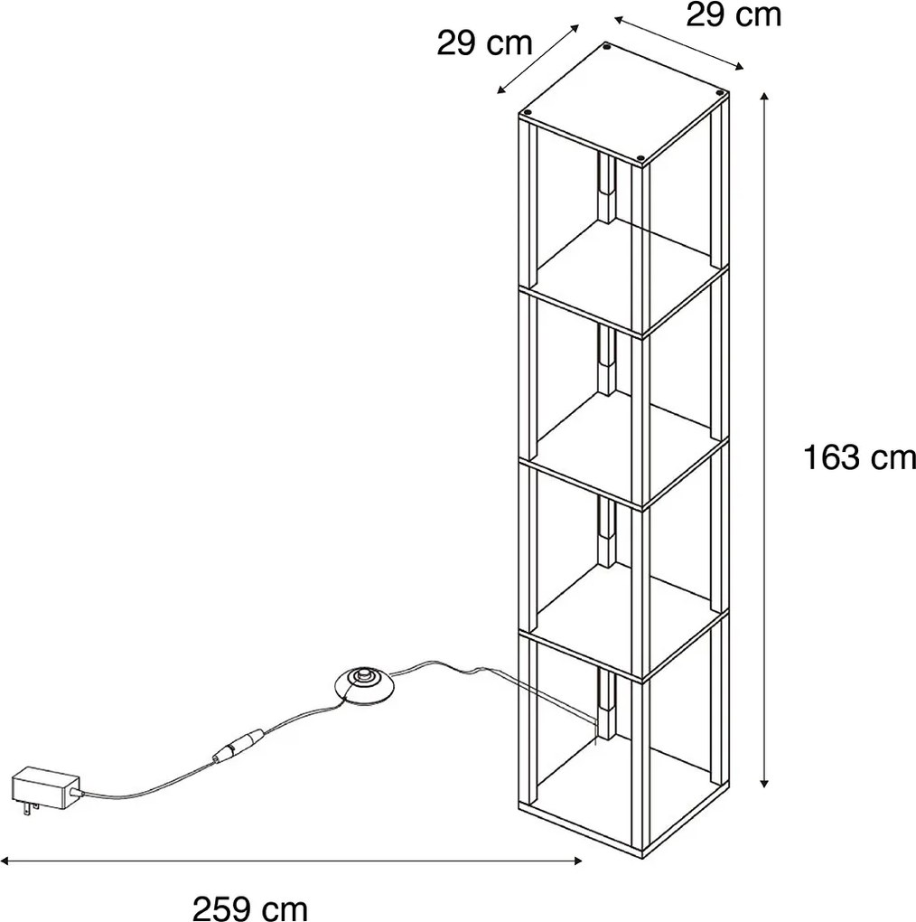 Candeeiro de pé design preto com LED regulável em 3 níveis - Tianna