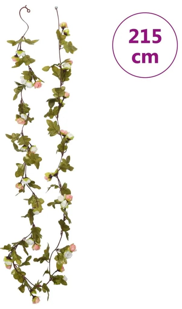 Grinaldas de flores de Natal 6 pcs 215 cm champanhe