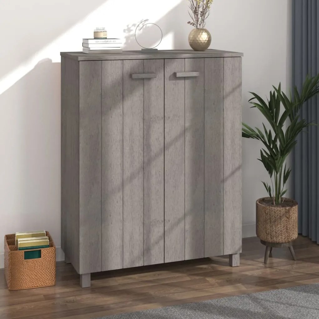 340519 vidaXL Sapateira HAMAR 85x40x108 cm pinho maciço cinza-claro
