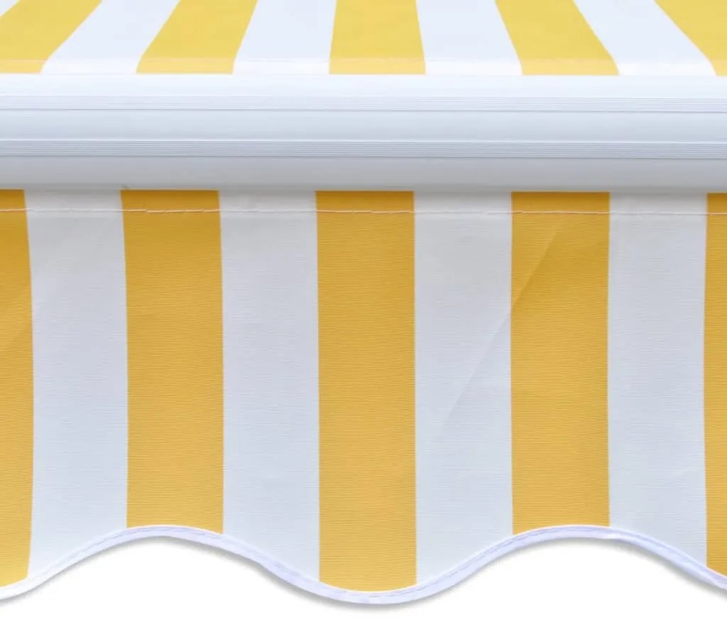 Toldo dobrável manual 300 cm amarelo/branco