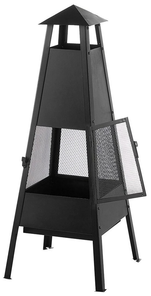 Lareira de jardim em aço preto YASUR Beliani