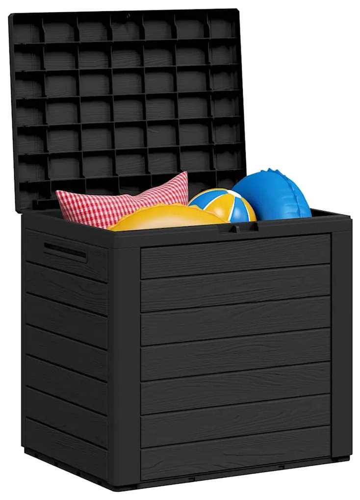 Caixa arrumação p/ jardim 58,5x46x55 cm polipropileno antracite