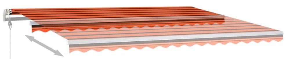 Toldo autom. LED e sensor de vento 400x300 cm laranja/castanho