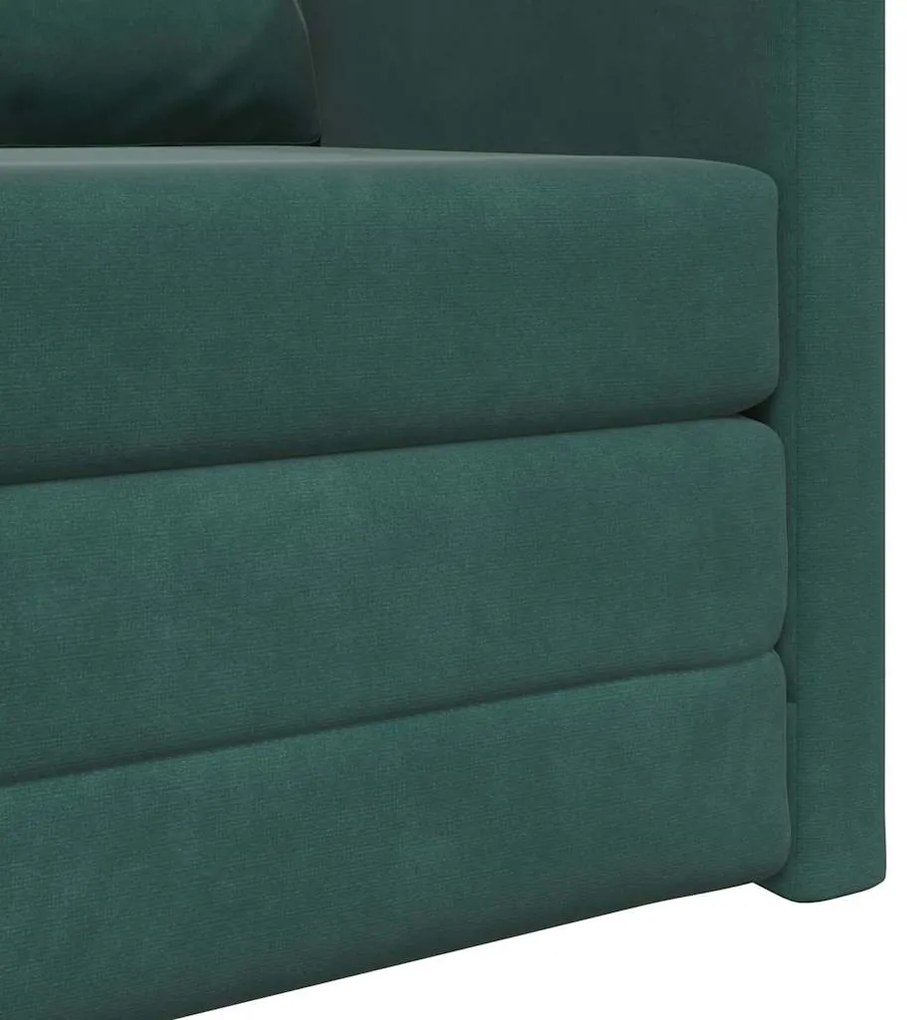 Sofá Cama 2 em 1 Verde Escuro 74x77x81 cm Veludo
