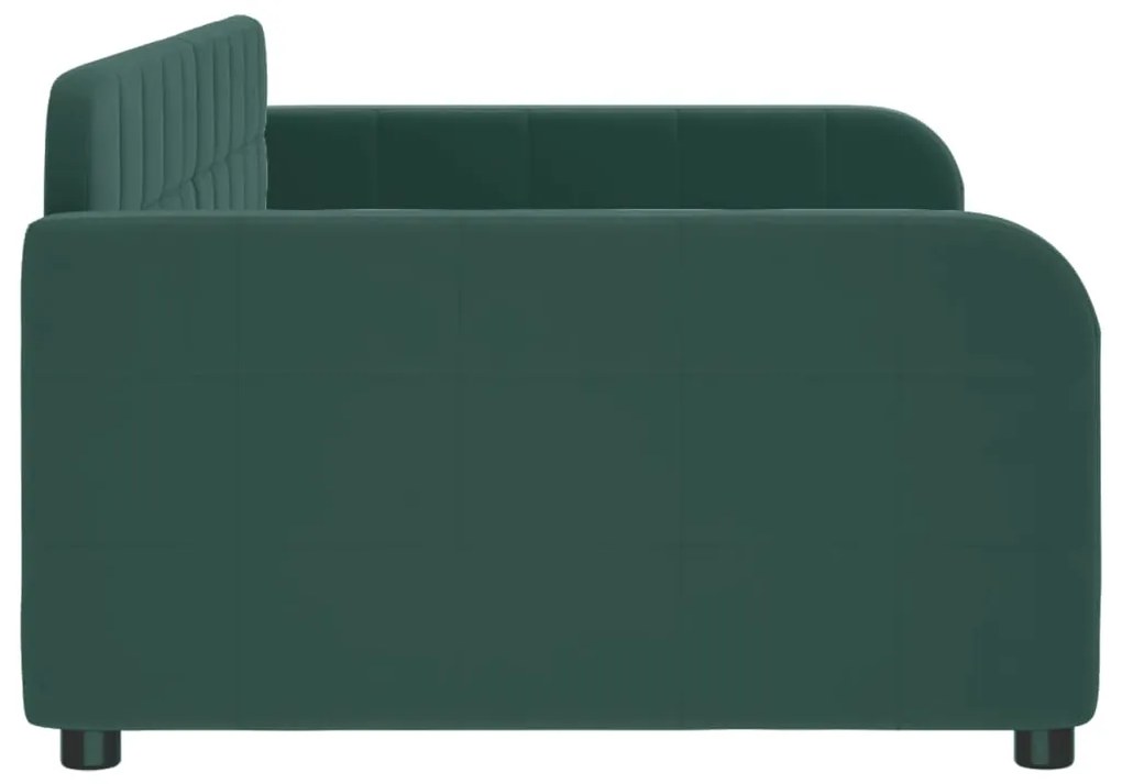 Sofá-cama 90x200 cm veludo verde-escuro