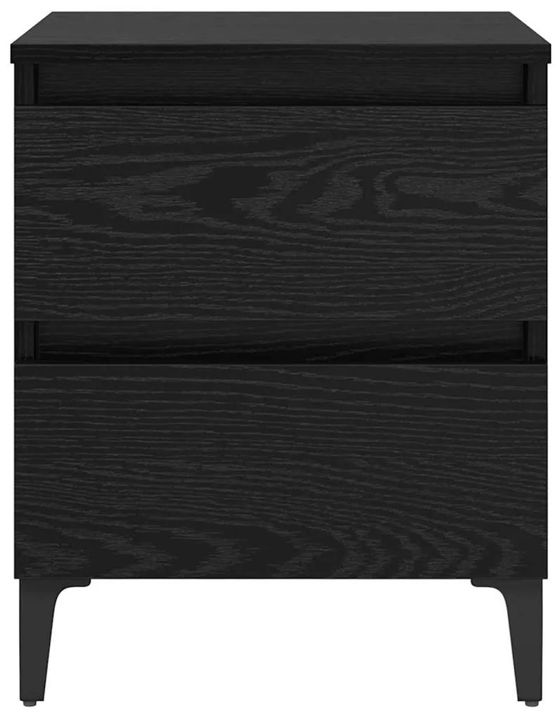 Mesas de Cama 2 pcs Carvalho Preto 40x35x50 cm Madeira Engenharia