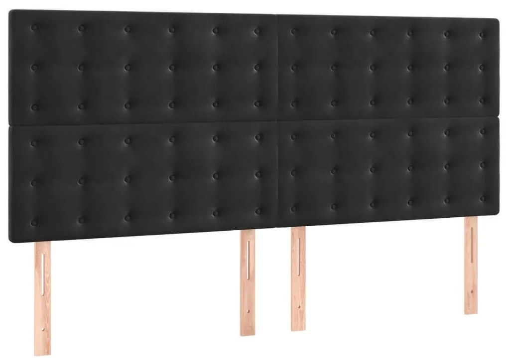 Estrutura de cama sem colchão 160x200 cm veludo preto